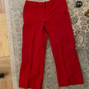 Used Cropped J.Crew Wool Flannel pants size 10 in Cerise